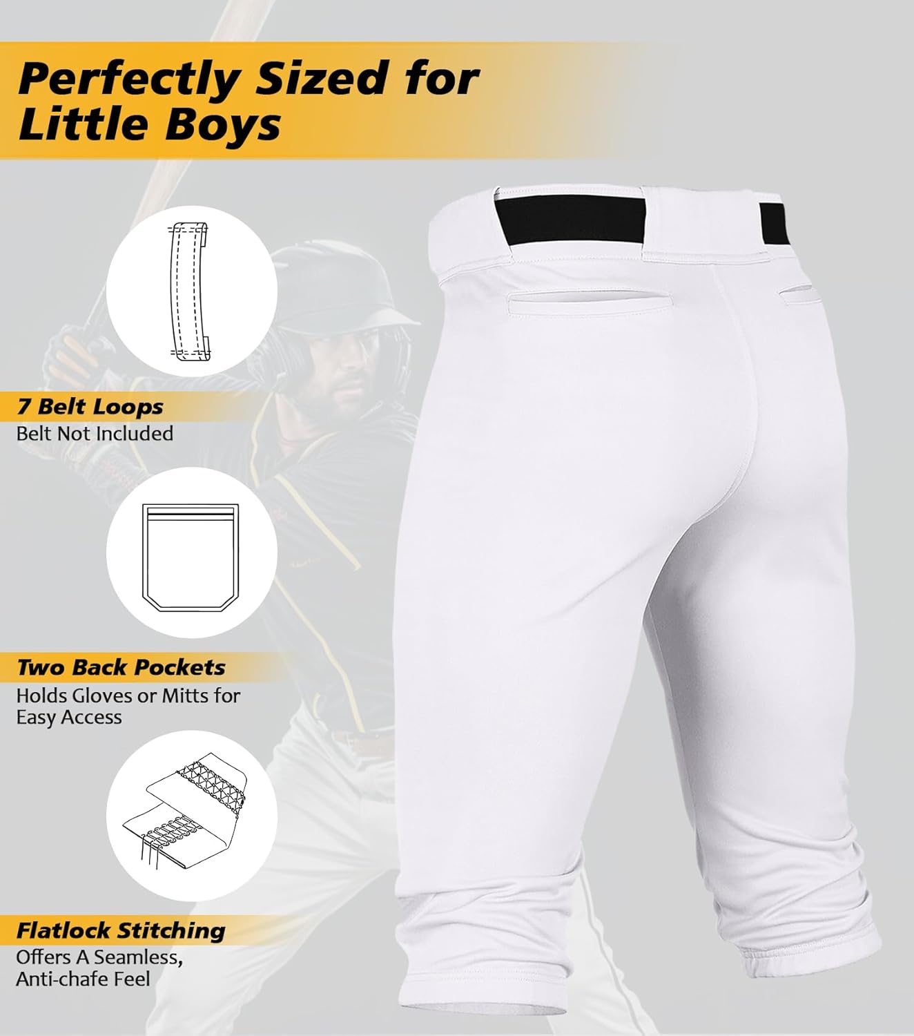 Regine Switzerland Knicker Style Baseball Pants - Durable Snap Zip & Elastic Bottom for Adults & Youth