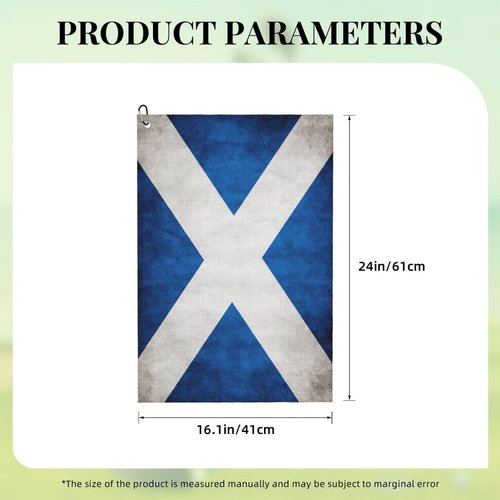 ZKPeFeH Vintage Scottish Flag Golf Towel with Carabiner Clip Golf Gift for Men Waffle Pattern Cooling Towels