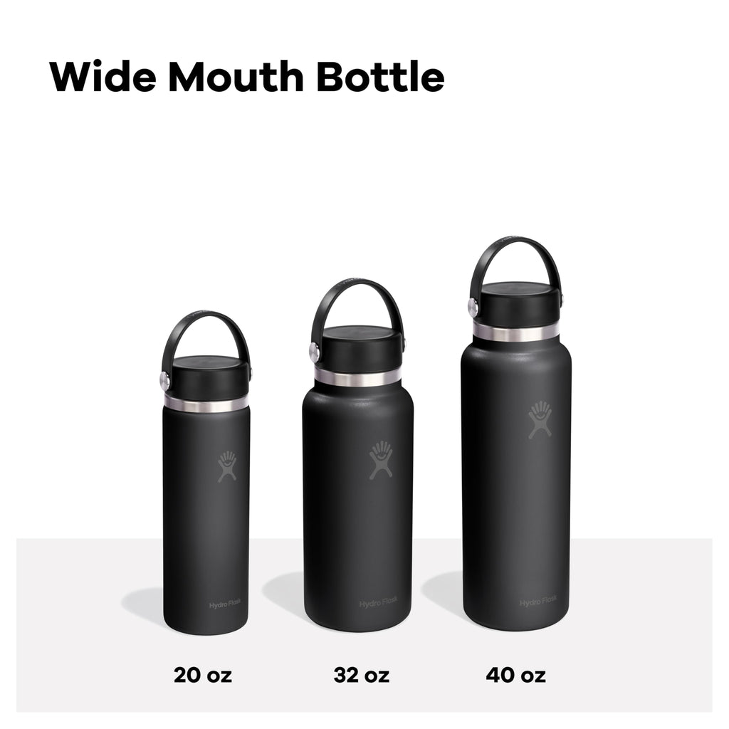 Hydro Flask Travel Water Bottle - Insulated Stainless Steel - Wide Straw Lid, Non Spill, Leakproof in 24 Oz Cloud Pink