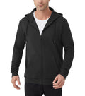 Idtswch Mens Tall Lightweight Hoodies Zip Up Sweatshirt Slim Fit Jacket Black