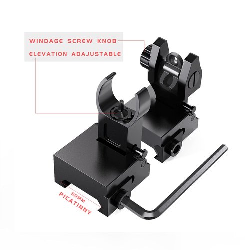Marmot Flip Up Iron Sights A2 Front Sight & Rear Sight for Gun Rifle Handgun
