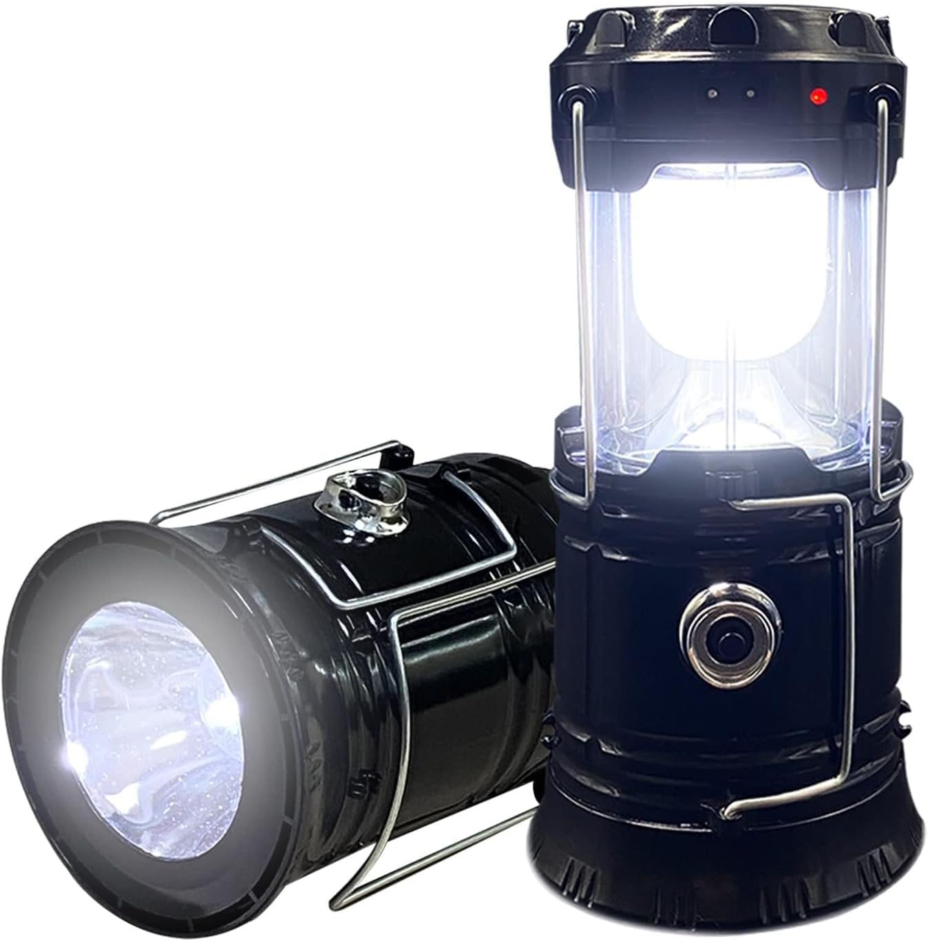 XTAUTO Collapsible Camping Lantern - Solar USB Rechargeable, Waterproof LED Light | 2-Pack for Emergencies & Hiking