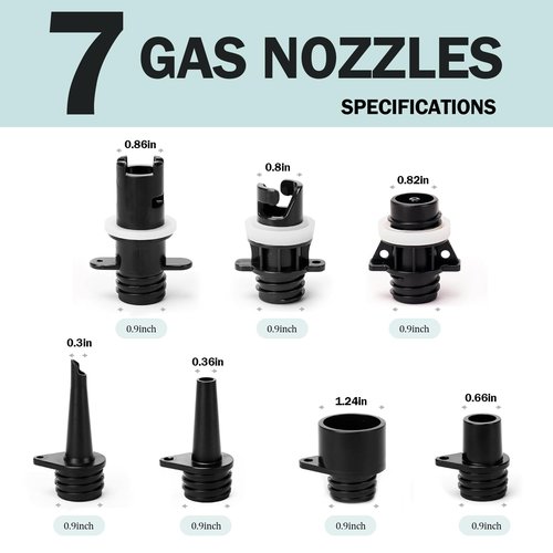 ZAFIED Paddle Board Pump Adapter Hose, Universal Sup Pump Adaptor Hose with 7 Air Valve Nozzles Fits for Most Sup Pump, Swivel Threaded Connector, Inner Diameter 0.9inch