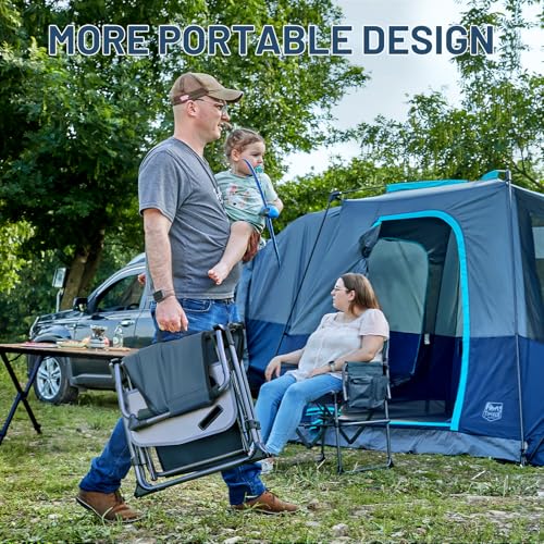 TIMBER RIDGE Navy Heavy Duty Camping Chair 400lbs Portable Directors Seat