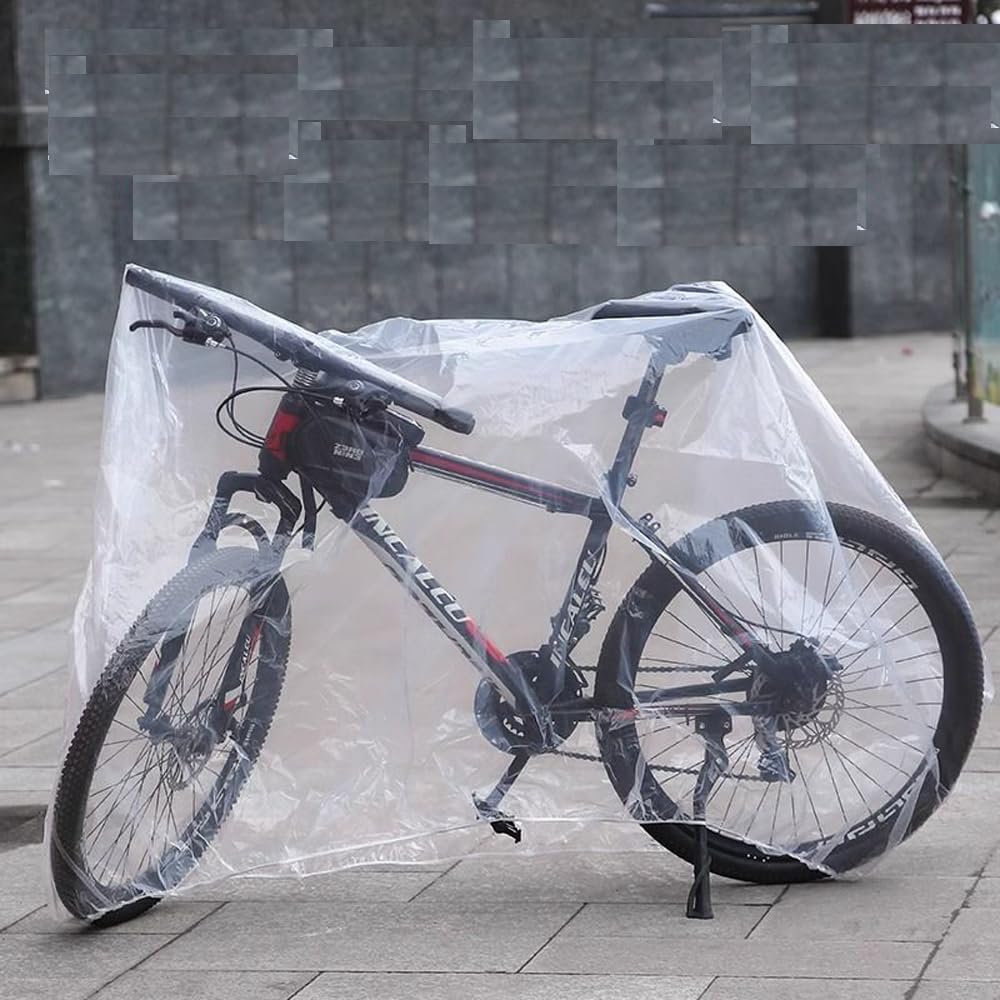 Skiennix Bike Covers - 2 Pack Disposable Clear PEVA Waterproof Outdoor Protection | Lightweight Dust Covers for All Bikes
