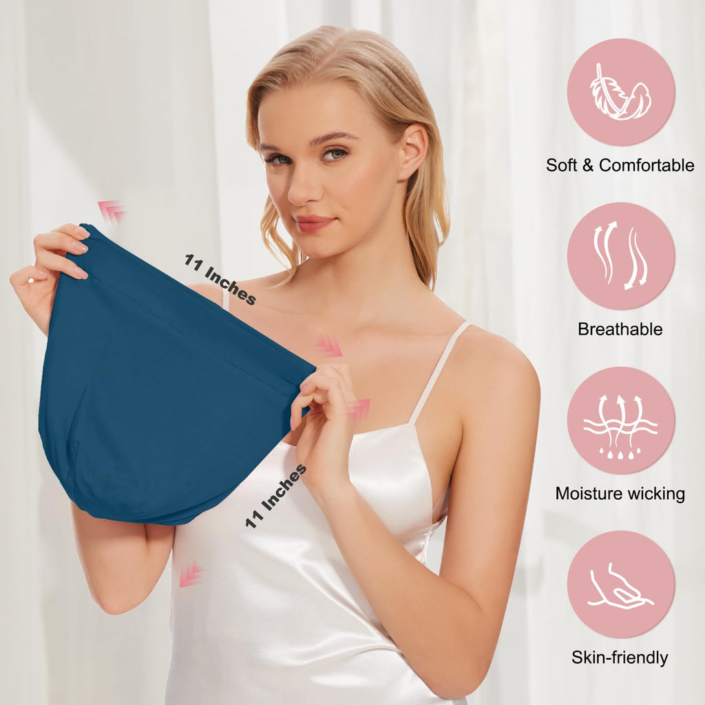 Silk Bonnet for Sleeping Women, Adjustable Silky Satin Lined Sleep Cap, Silk Hair Wrap for Sleep Night Cap for Natural Curly Hair 2PCS(Black&Navy Blue)