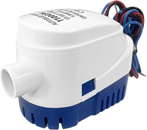 Automatic Submersible Bilge Pump by [Brand Name] - 12V 1100GPH with Built-In Float Switch | 1-1/8 Inch Dia