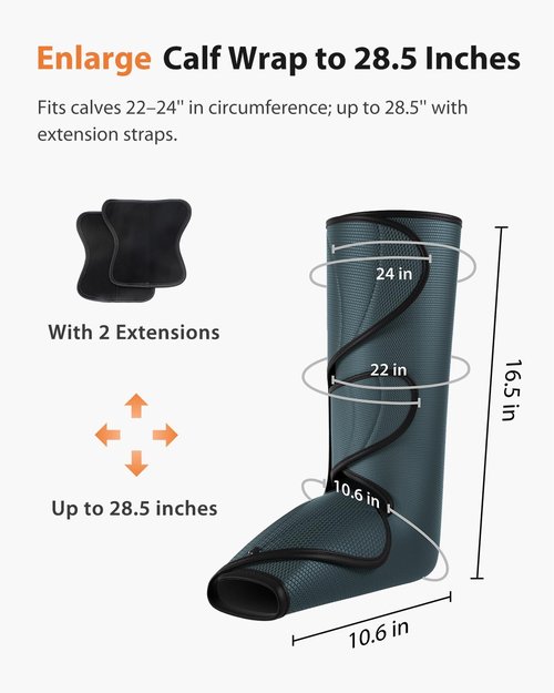 CINCOM Leg Massager - Heat & Compression Therapy for Circulation & Pain Relief | Ideal for Edema Relief