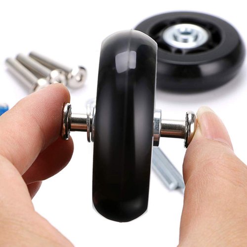 Byaning 2 Sets Luggage Suitcase Wheels Replacement,60/64/68/70/75/78mm Inline Outdoor Skate Replacement Wheels,Rubber Swivel Caster Wheels Repair Kits (OD:68 W:24 ID:6 Axles: 35)