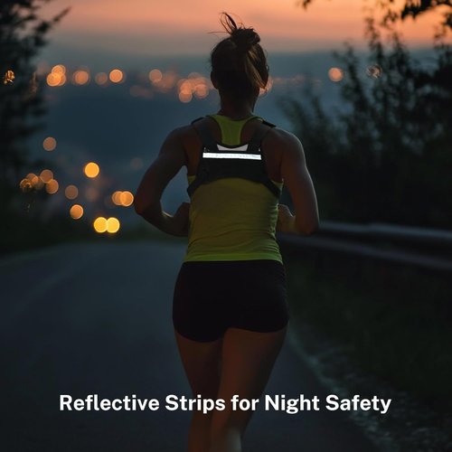 NOOLA Running Chest Pack - Lightweight Reflective Vest for Men & Women | Ideal for Jogging & Cycling, White