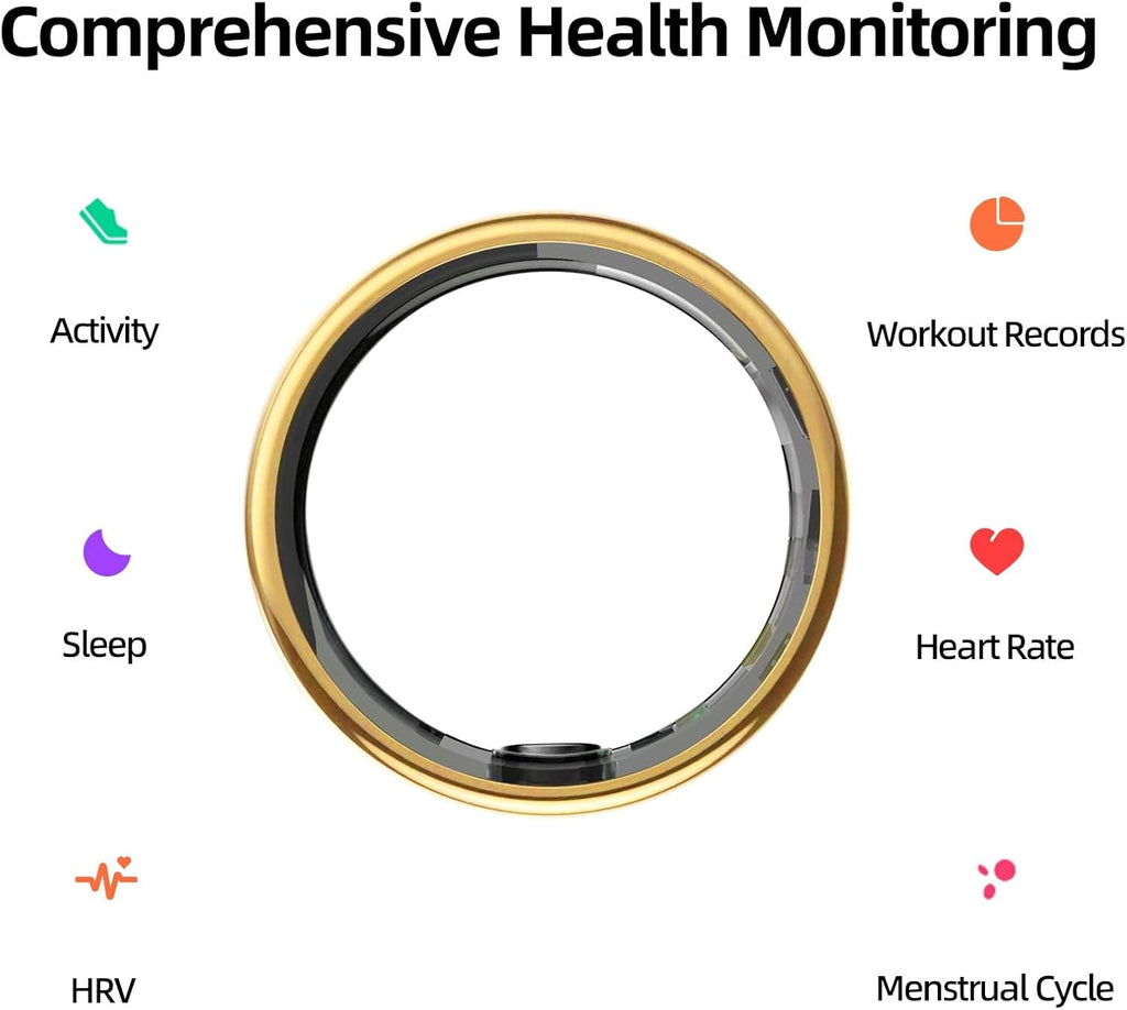 Skiennix Smart Ring - Activity, Sleep & Heart Rate Tracker | IP68 Waterproof, No Subscription Fee, Compatible with iPhone & Android