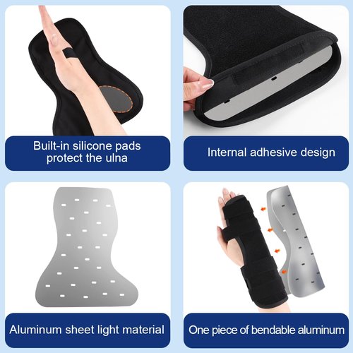Pinky & Ring Finger Splint Brace - Right Hand Brace Support for Boxer Fracture, Mallet Finger & Dislocation, Arthritis, Sprain, Broken, Little Finger Cast Immobilizer Straightener (4th/5th Metacarpal)