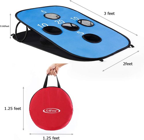 G4Free Portable Collapsible Cornhole Game Set - 5 Holes, 8 Bean Bags, Carrying Case | 3ft x 2ft for Camping & Travel