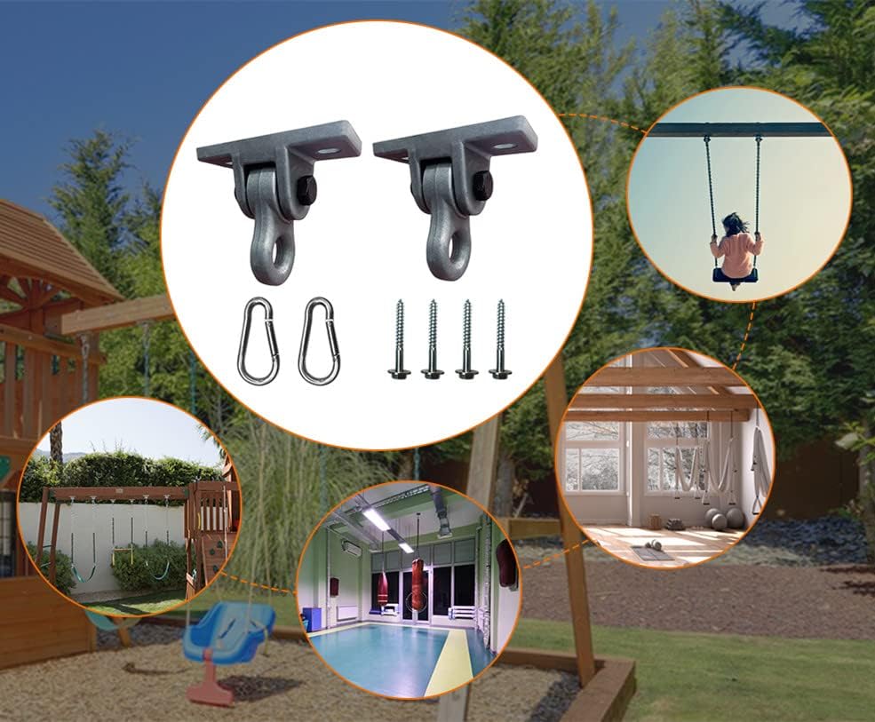ABUSA Heavy Duty Swing Hangers - 5000 lb Capacity for Indoor/Outdoor Use | 4 Pack with Screws & Bolts