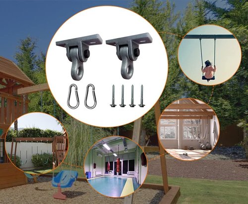ABUSA Heavy Duty Swing Hangers - 5000 lb Capacity for Playground, Porch, Yoga, Trapeze | 2 Pack
