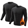 2 Pack Men's Thermal Shirts Fleece Lined Long Sleeve Tops Base Layer Compression Long Johns Undershirt Running Gear for Winter Cold Weather,X-Large,Heavyweight 2 PCS-Black/Black
