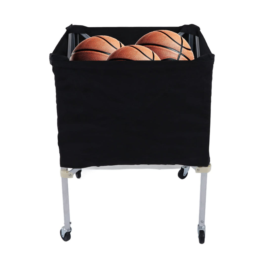 Foldable Ball Storage Cart, Wheeled Sports Organizer for Basketball Soccer Volleyball 8-Ball Capacity Portable