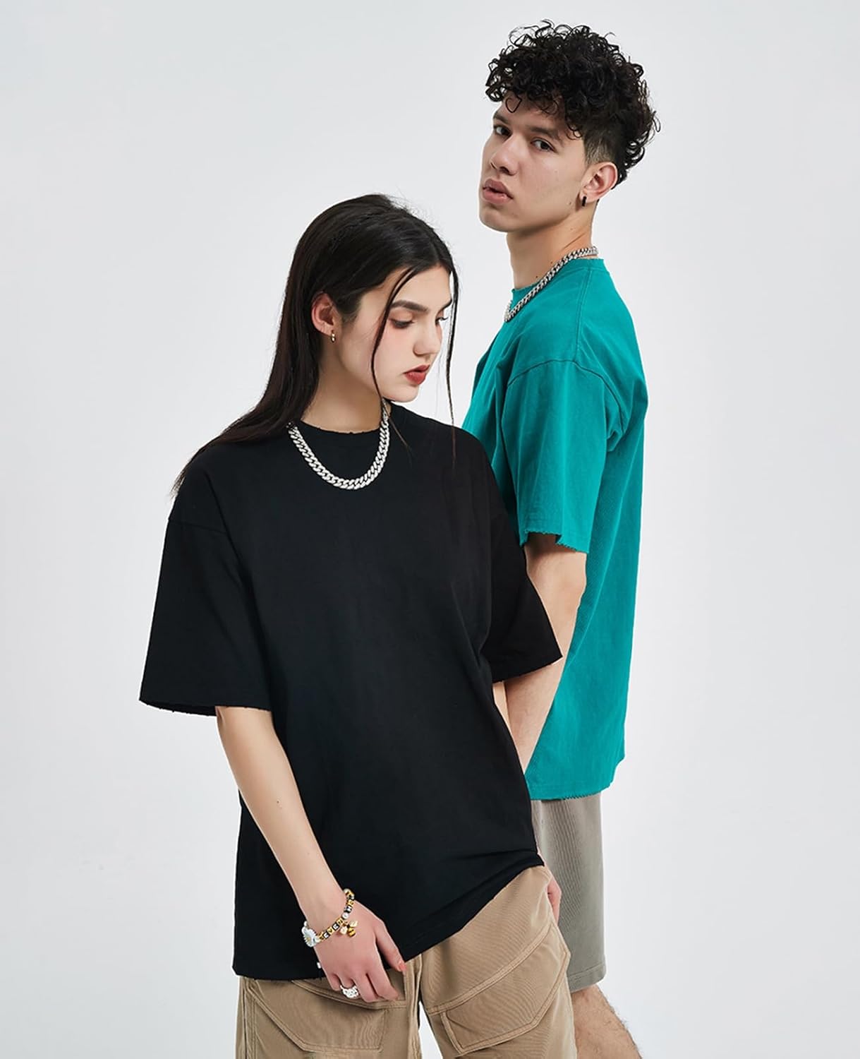 Skiennix Men's Oversized T-Shirt - Fashionable Loose Fit Crewneck for Gym & Streetwear | Heavyweight Short Sleeve