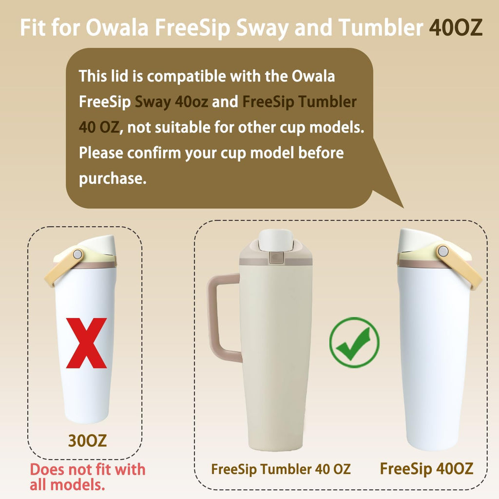 Owala | Replacement Lid for FreeSip Sway 40 oz Water Bottle - BPA-Free, Leak-Proof Seal, Maroon