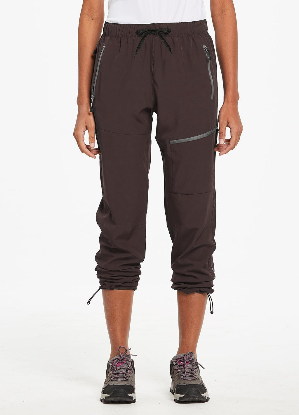 baleaf Travel Pants Women Hiking Long Tall Lightweight Quick Dry Water Resistant Cargo Pants 31'' Trip 31''-Trip Brown XS