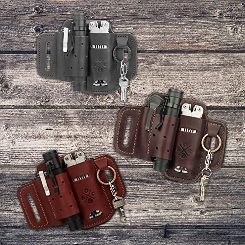Burgundy Multi Tool Holster Pouch Fits Multitool, Knife, Flashlight, Keys