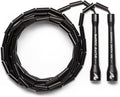 Elite Jumps 1-inch Beaded Jump Rope - Adjustable Rope for Fitness, Cardio, and Agility Training - Black/Black