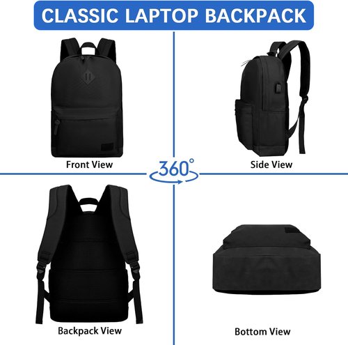Goloni Anti-Theft Laptop Backpack - Water Resistant 17.3 Inch Travel Bag with USB Charging | Large Capacity for Men & Women