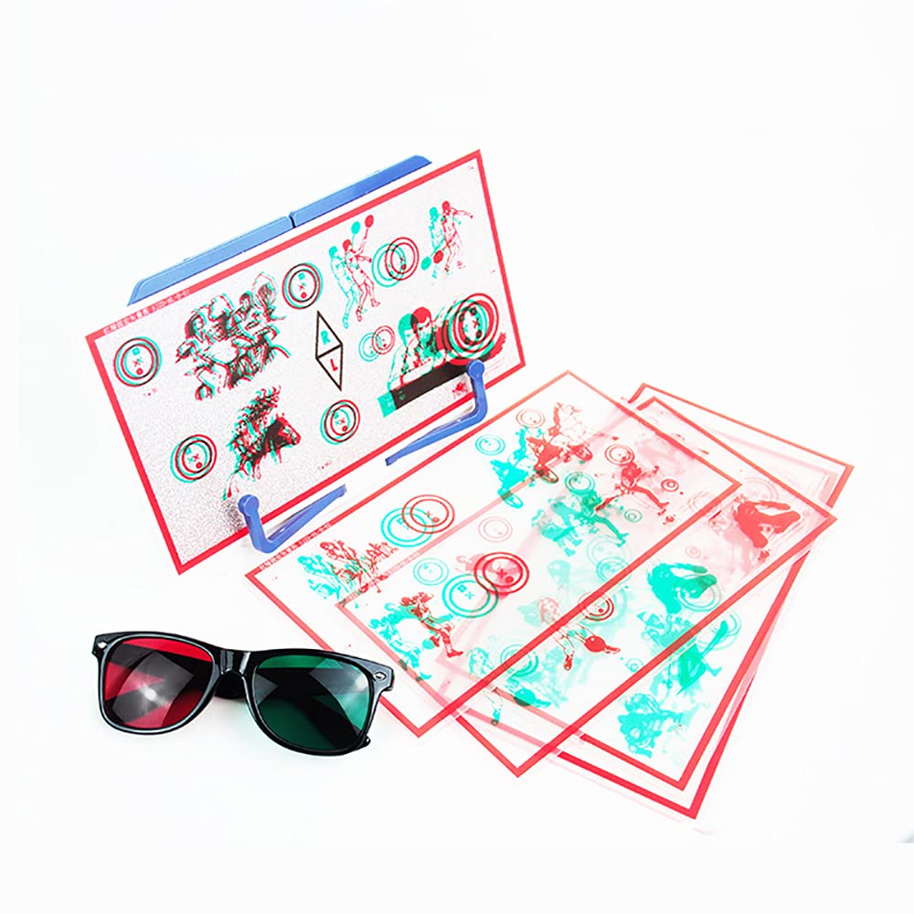 Red/Green Fixed Tranaglyph Vision Therapy Convergence Insufficiency Eye Training Device Stereo Training Cards Visual Correction (A)