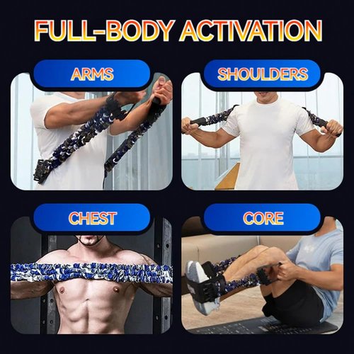 Natural Latex 3-Hole Resistance Stretcher, 2025 New Chest Expander Stretch Bands for Men, High Elasticity & Tear Resistant Exercise Bands with Handles, Full-Body Basic Training (Red * 75Lbs)