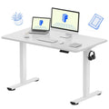 FLEXISPOT EN1 One-Piece Standing Desk, 48"x24" Seamless Desktop Electric Height Adjustable Desk for Home Office, Multi-Monitor Setups & Easy Assembly, White