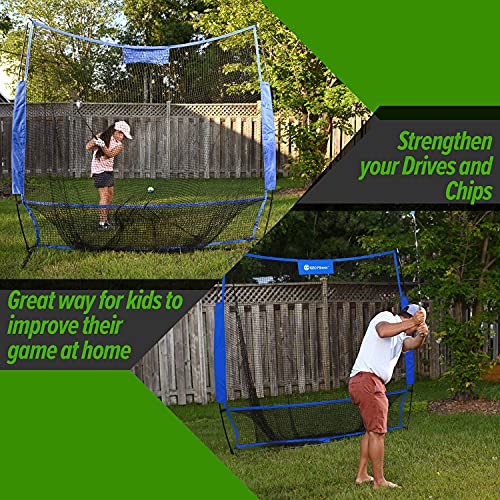 OZO Fitness 7x7 ft Golf Practice Net with Carry Bag - Indoor/Outdoor Heavy Duty Mesh for Swing and Chipping