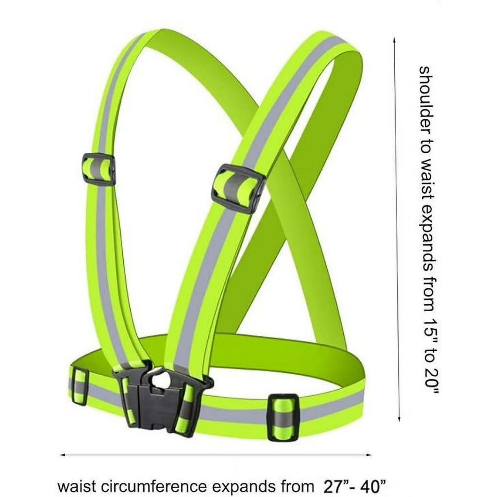 Reflective Running Vest, High Visibility Safety Vest,Adjustable Reflective Gear for Night Jogging/Biking/Walking/Running (Green)