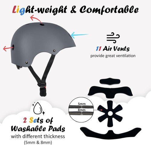 Kids Bike Helmet - Adjustable Multi-Sport Design for Toddlers to Youth | 3 Sizes Available