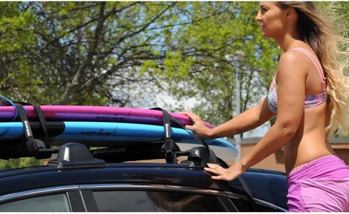 DORSAL Aero Roof Rack Pads - No Fade Sunguard for Factory & Wide Crossbars - Pack of 2 for Surfboards, Kayaks, SUPs, Snowboards - 20" Black