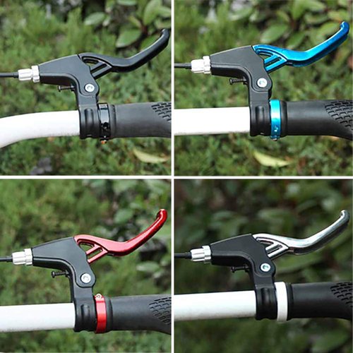 Lomodo 6 Pieces Bicycle Brake Accessories Including 2 Pack Aluminium Alloy Brake Levers (2.2 cm in Diameter) and 2 Pair V Brake Set and 2 Pack Brake Wire for Mountain/Road/MTB Bike (Blue)