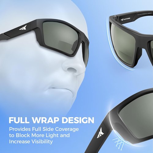 KastKing Waccamaw Polarized Bifocal Sunglasses - Sport Wrap-Around Readers with x1.5, x2.0, x2.5 Magnifications