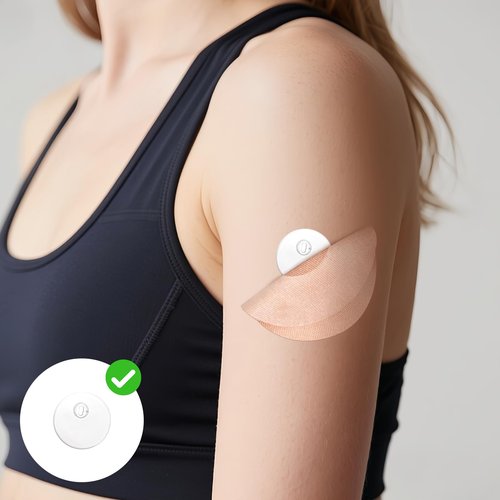 40PCS Sensor Covers for Libre 3, Waterproof and Sweatproof Pre-Cut Adhesive Patches for Freestyle Libre 3 CGM Overatches, Long-Lasting Flexible CGM Sensor Covers Stickers Adhesive Tape, Beige