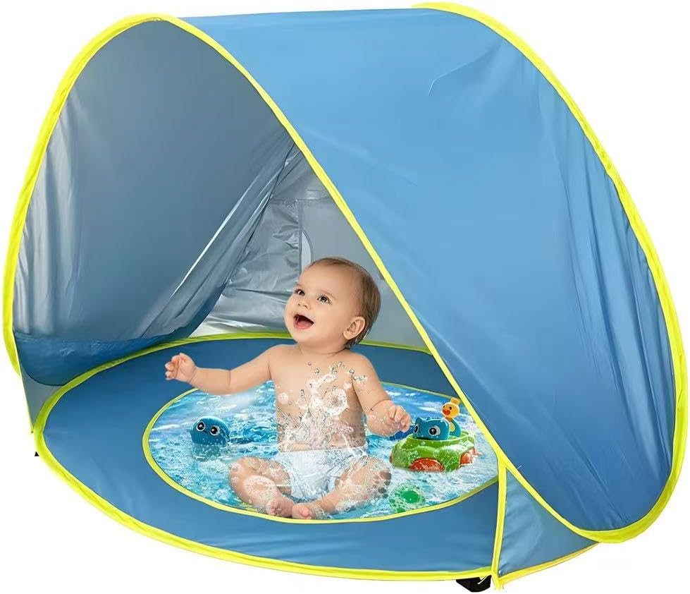 PandaEar Baby Beach Tent - Portable UV Protection Sun Shelter with Pool for Infants & Toddlers