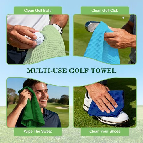 Juoqg This Guy Know How To Par Tee Golf Towel, Funny Golf Bag Towel With Clip, Golfing Accessories for Men, Golfing Gifts for Son Dad Grandpa, Father Day Birthday Retirement Gifts for Golfer Sport Fan