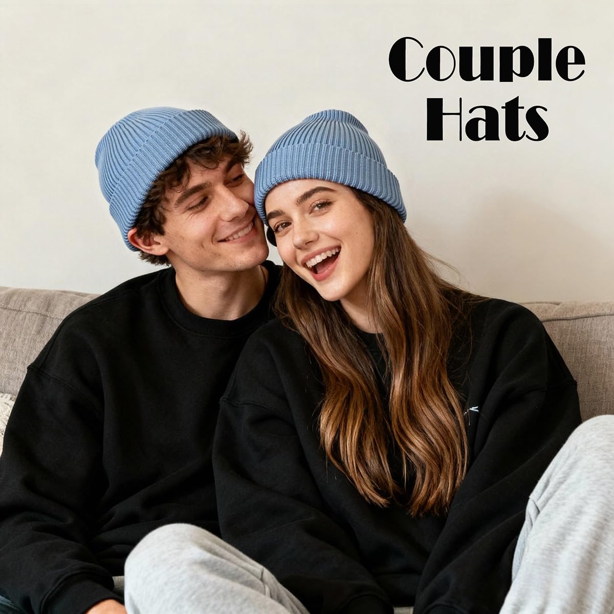 PAZUVO Knitted Cuffed Beanie Cap for Men/Women, Unisex Soft Warm Winter Hat Stocking Skull Cap (US, Alpha, One Size, Light Blue)