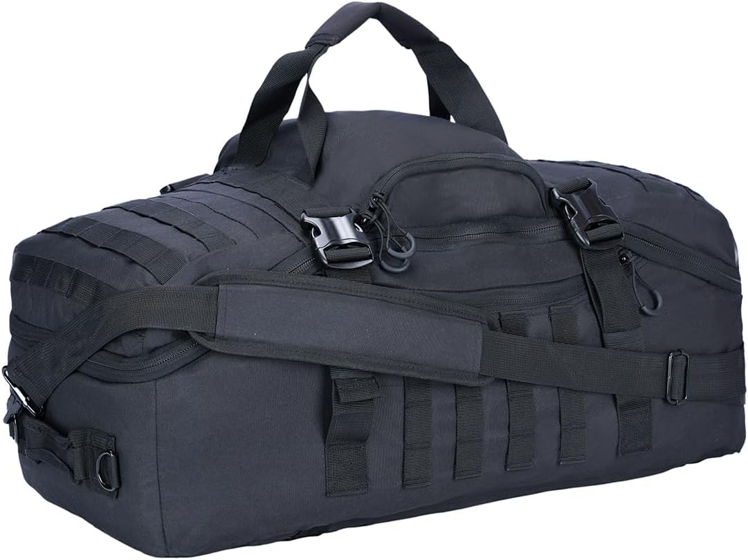 Skiennix Gym Backpack - Versatile 3-Way Carry Sports Duffel Bag | Black, 85L Capacity