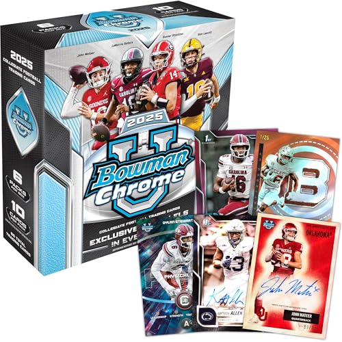 2025 Bowman U Chrome Football Mega Box - Factory Sealed College Trading Cards