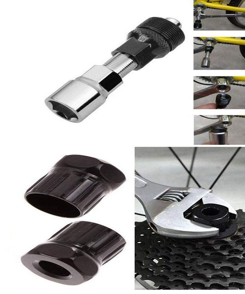 zosenda Bike Repair Tool Set, Bicycle Freewheel Chain Whip/Bracket Remover/Freewheel Remover/Crank Puller Remover, 4 in 1 Pedal Wrench Maintenance Tools for Shimano Cassette Sprocket/MTB Gear