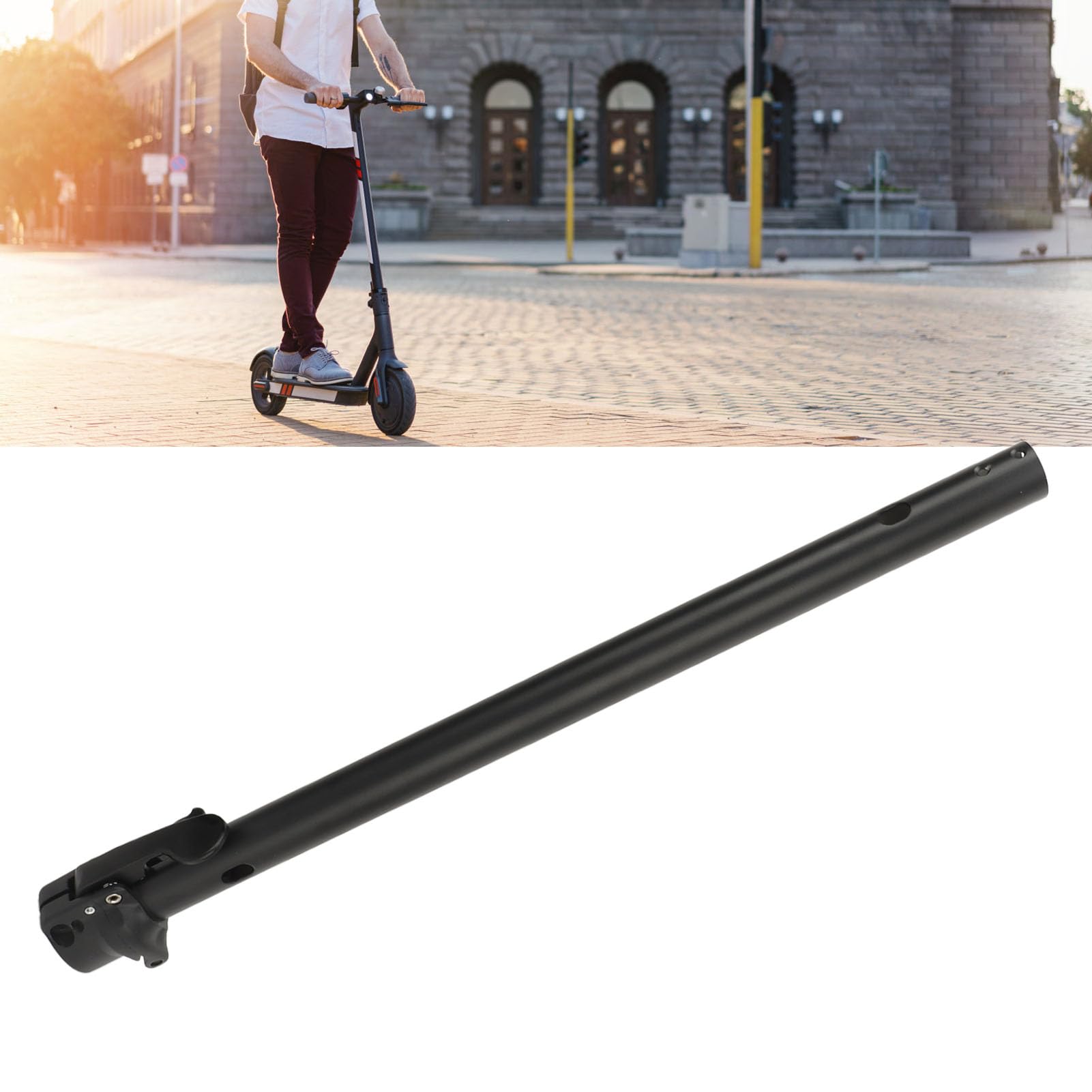 Pyhodi Electric Scooter Folding Pole Rod for M365, Aluminum Alloy Electric Scooter Parts with Quick Release Mount Base, Adjustable Design Easy to Install Folding Pole Rod Replacement