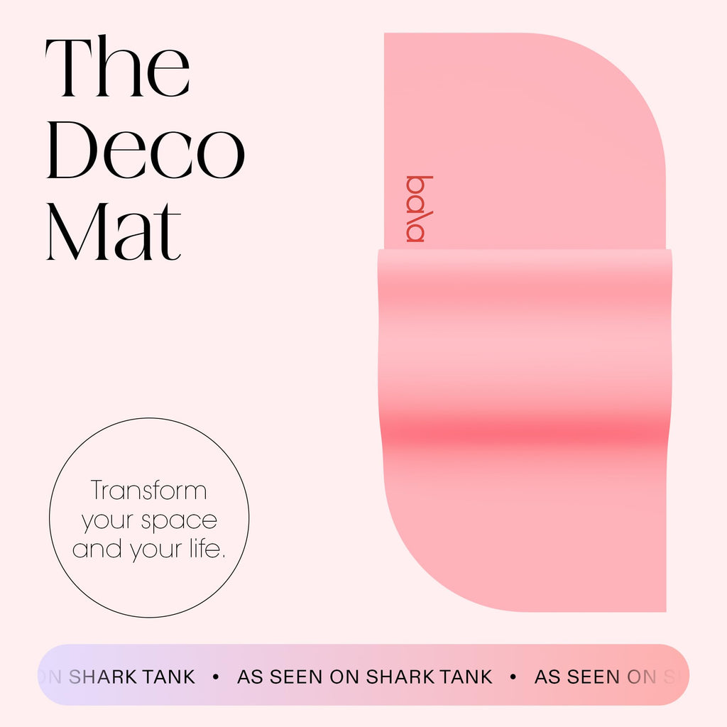 Bala Deco Yoga Mat for Home Gym, 5mm (Blush) - Non Slip Exercise Mat for Home Workout, Stretching, Pilates, Aerobics & Floor & Fitness Work Out - Outdoor or Indoor Exercise Equipment