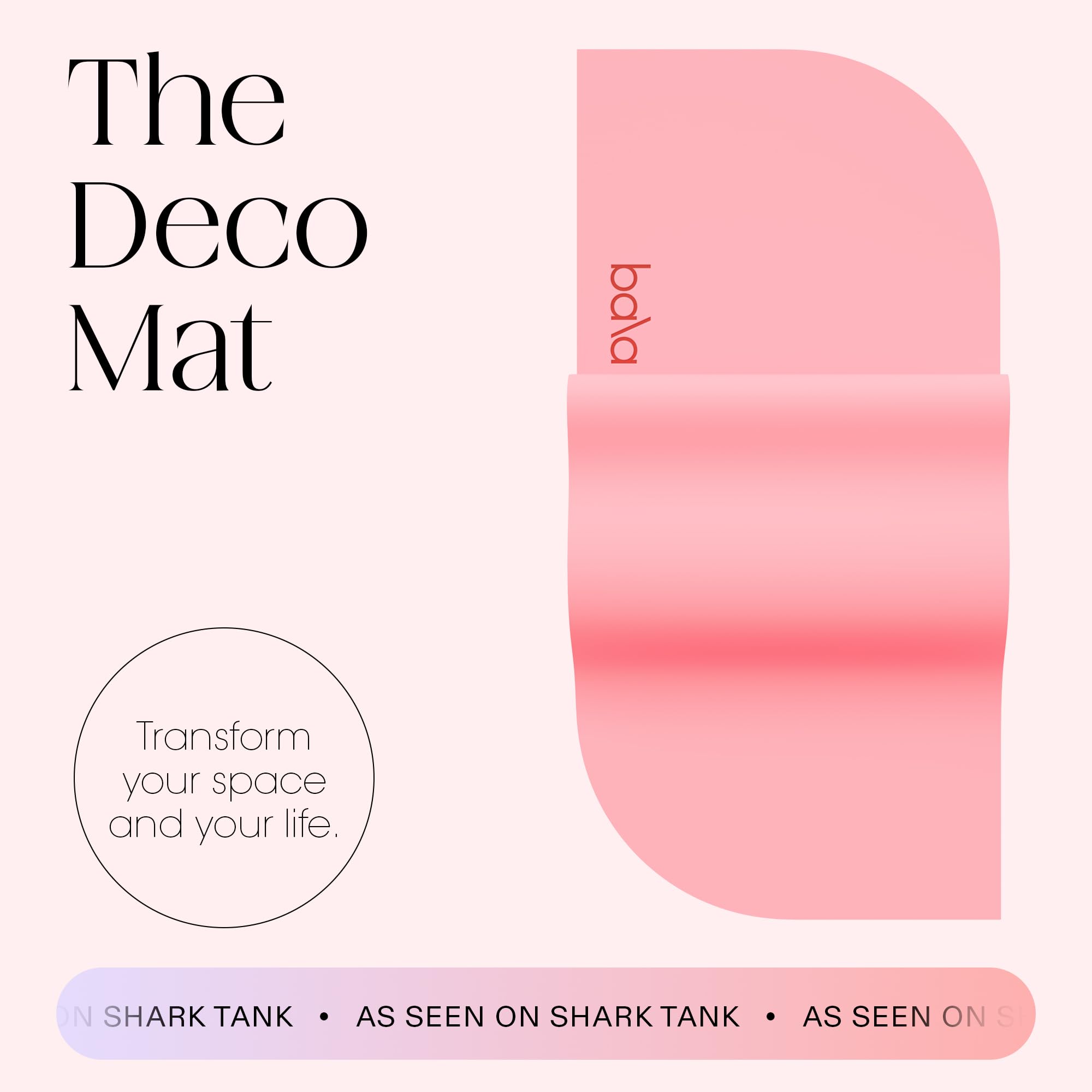 Bala Deco Yoga Mat for Home Gym, 5mm (Blush) - Non Slip Exercise Mat for Home Workout, Stretching, Pilates, Aerobics & Floor & Fitness Work Out - Outdoor or Indoor Exercise Equipment