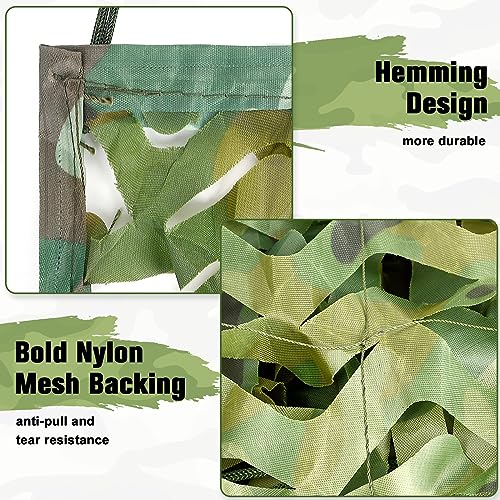 Yeacool Woodland Camo Netting 19.7ftx19.7ft Mesh Backing Hunting Camouflage Net for Blind