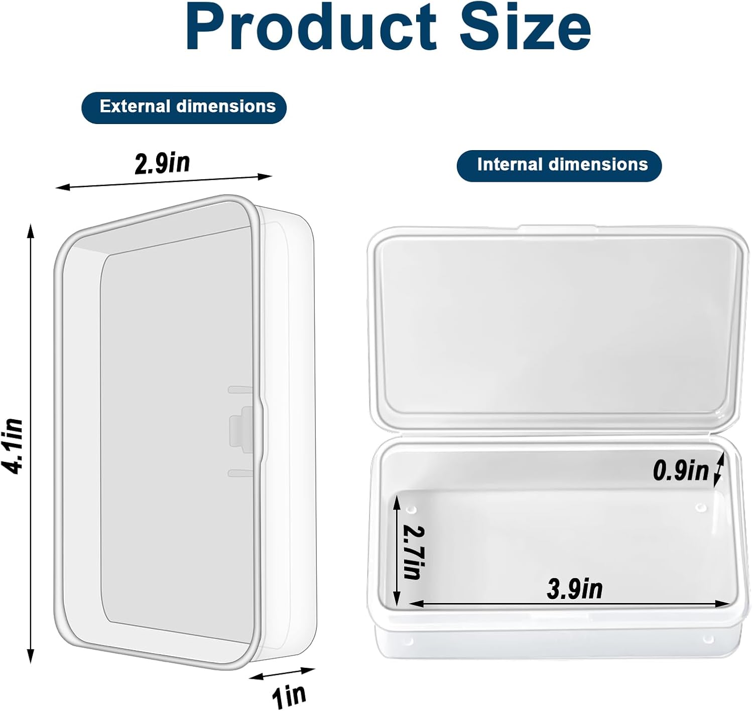 Skiennix Clear Plastic Card Deck Box - 4 Pack Snaps Closed Storage for Trading & Business Cards