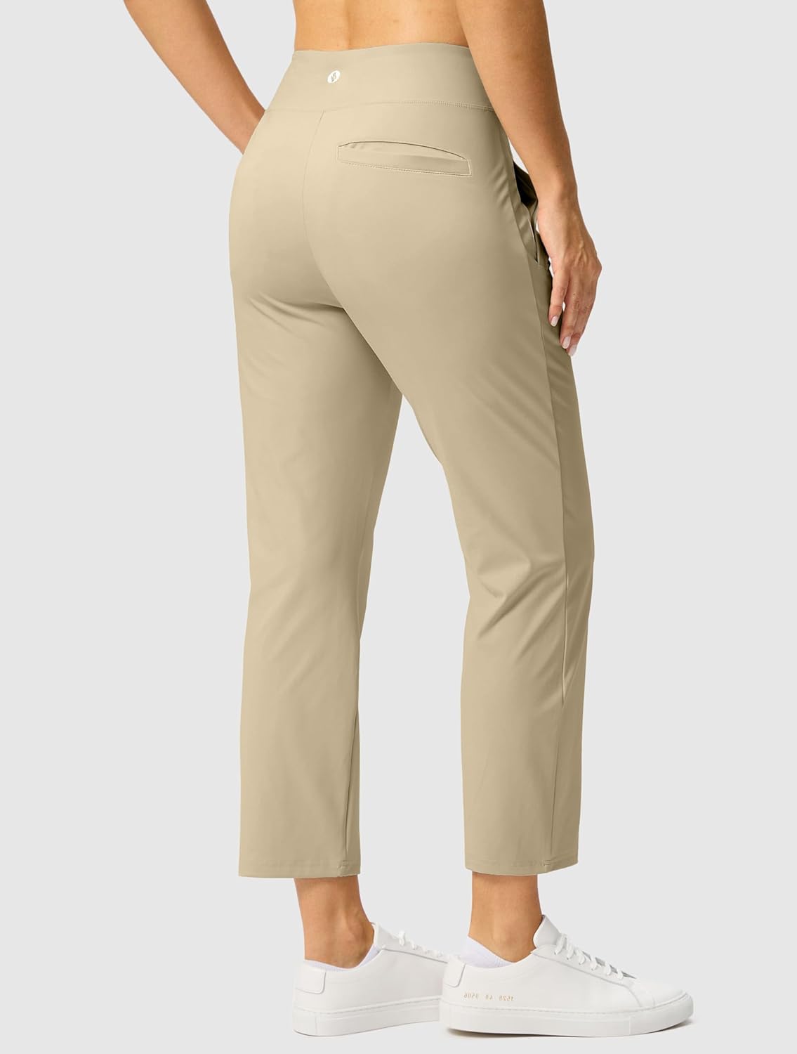 SANTINY Women's 7/8 High-Waisted Stretch Ankle Pants - 3 Pockets for Golf, Casual & Travel