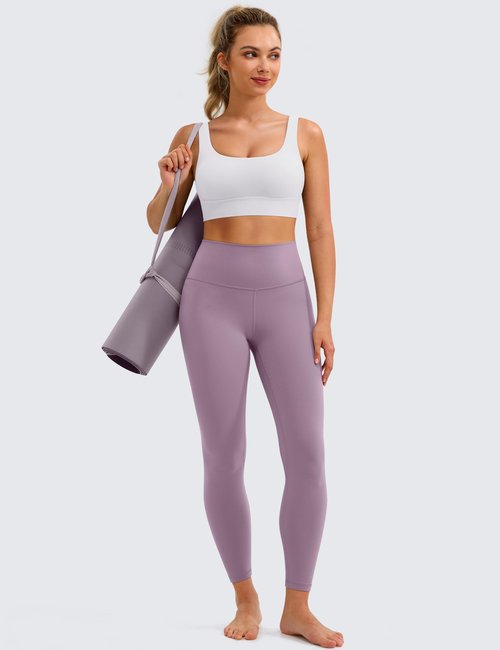 BAYDI Clouduxi Scoop Neck Sports Bras for Women - U Back Padded Workout Crop Top with Built in Bra Low Impact Yoga Bra White